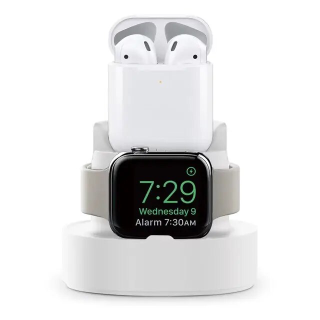 3 in 1充電スタンド付きシリコンヘッドセット,iPhone 11 12 pro max iwatch airpods pro 2 3,充電ステーシ｜itemselect｜02