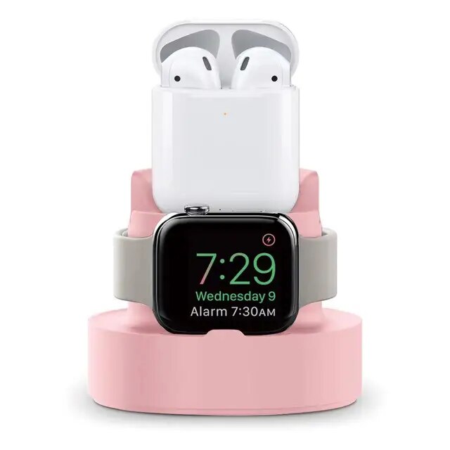 3 in 1充電スタンド付きシリコンヘッドセット,iPhone 11 12 pro max iwatch airpods pro 2 3,充電ステーシ｜itemselect｜04