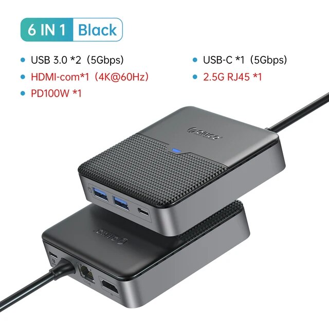 Orico-USB Cハブ,ドッキングステーション,ノートブックアクセサリー,macbook,ipad,Air,m1用のHDMI互換アダプター,3.0｜itemselect｜02