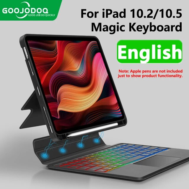 Goojjoq-マジックキーボード,発光キーボードカバー付き,Max Pro 11 air 5 4,iPad 9世代,第7世代,取り外し可能,バックラ｜itemselect｜03