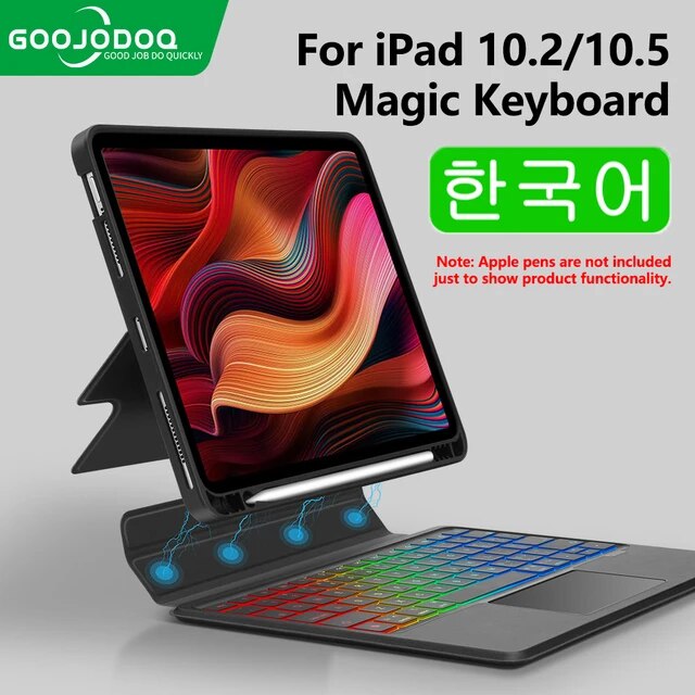 Goojjoq-マジックキーボード,発光キーボードカバー付き,Max Pro 11 air 5 4,iPad 9世代,第7世代,取り外し可能,バックラ｜itemselect｜05