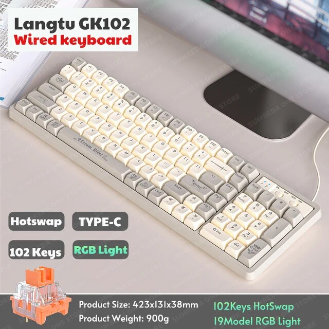 Langt84-メカニカルゲーミングキーボード,PCアクセサリ,84キー,フル