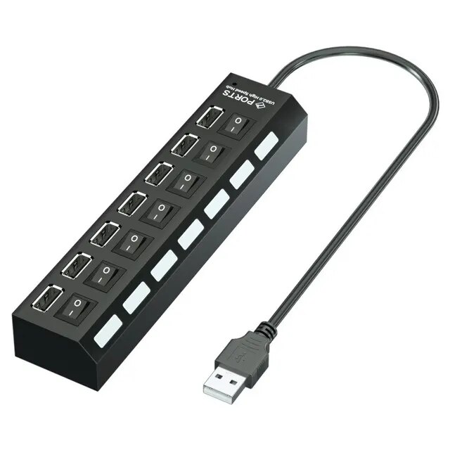 USB 2.0ハブ,7ポート,マルチポート,1-in-1,スイッチ付き,独立したスイッチ付き,PC,コンピューター,モバイル用｜itemselect｜02