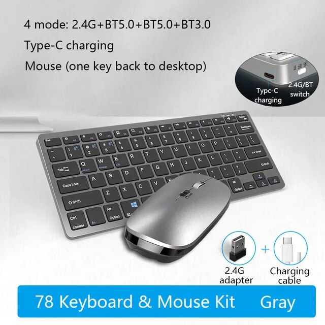 ワイヤレスキーボードとマウスのセット,充電式ミニラップトップ,Bluetooth, DIY,デスクトップ,iPad,pc,携帯電話,タブレット,ラップ｜itemselect｜03