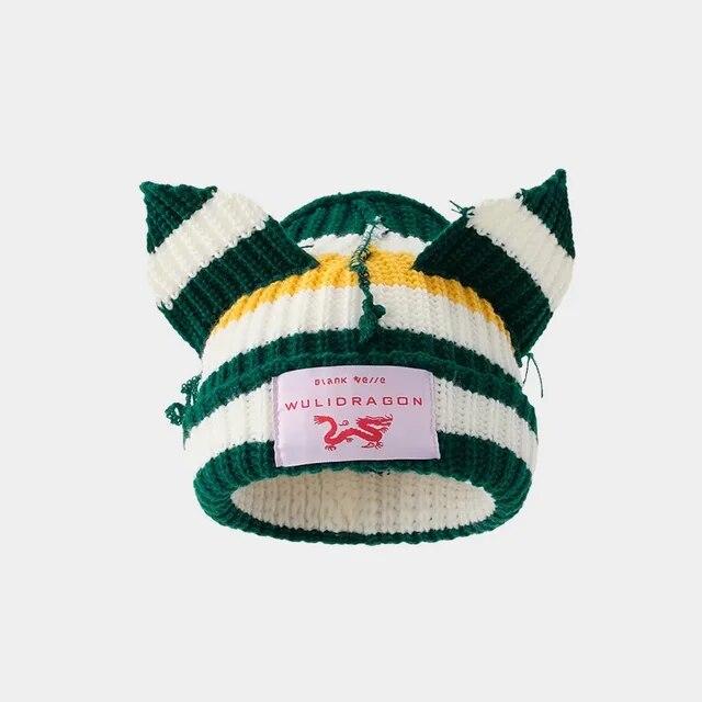 Loverboy-猫の耳のウールのニット帽、二重層、暖かい、豚の耳、かわいいファッション、フード付きキャップ、ニッチなデザイン、ヒップホップ、個性、寒｜itemselect｜05
