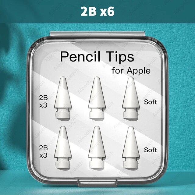 AIEACH Apple Pencil ペン先 3 / 6 個二重層 2B HB 薄型ソフトハード交換チップ Apple Pencil 1st 2nd｜itemselect｜03
