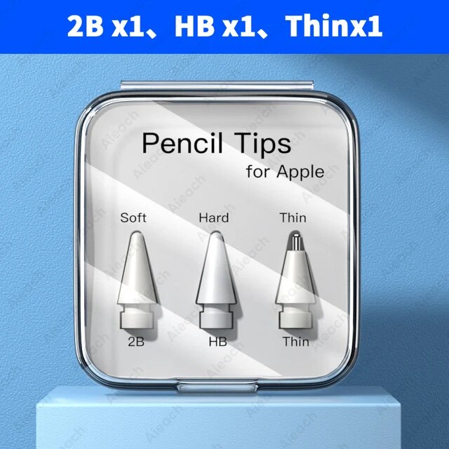 AIEACH Apple Pencil ペン先 3 / 6 個二重層 2B HB 薄型ソフトハード交換チップ Apple Pencil 1st 2nd｜itemselect｜05