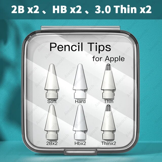 AIEACH Apple Pencil ペン先 3 / 6 個二重層 2B HB 薄型ソフトハード交換チップ Apple Pencil 1st 2nd｜itemselect｜02