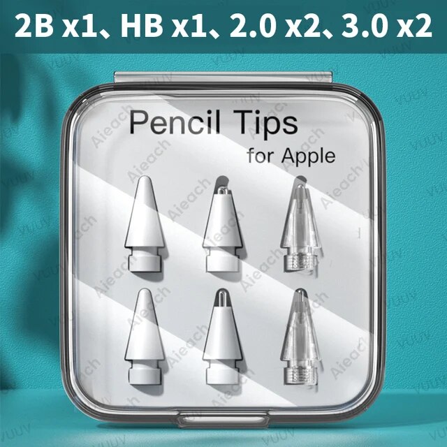 AIEACH Apple Pencil ペン先 3 / 6 個二重層 2B HB 薄型ソフトハード交換チップ Apple Pencil 1st 2nd｜itemselect｜04