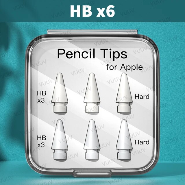 AIEACH Apple Pencil ペン先 3 / 6 個二重層 2B HB 薄型ソフトハード交換チップ Apple Pencil 1st 2nd｜itemselect｜06
