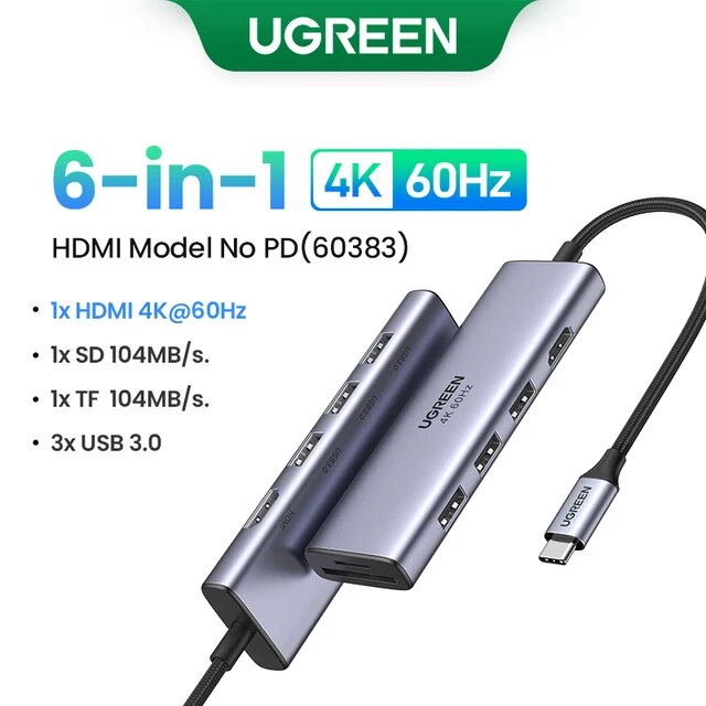 Ugreen-USBハブC,HDMIアダプター,4k,usb-3.0 100w,macbook pro用アクセサリー,タイプc USB-C,3.1｜itemselect｜04