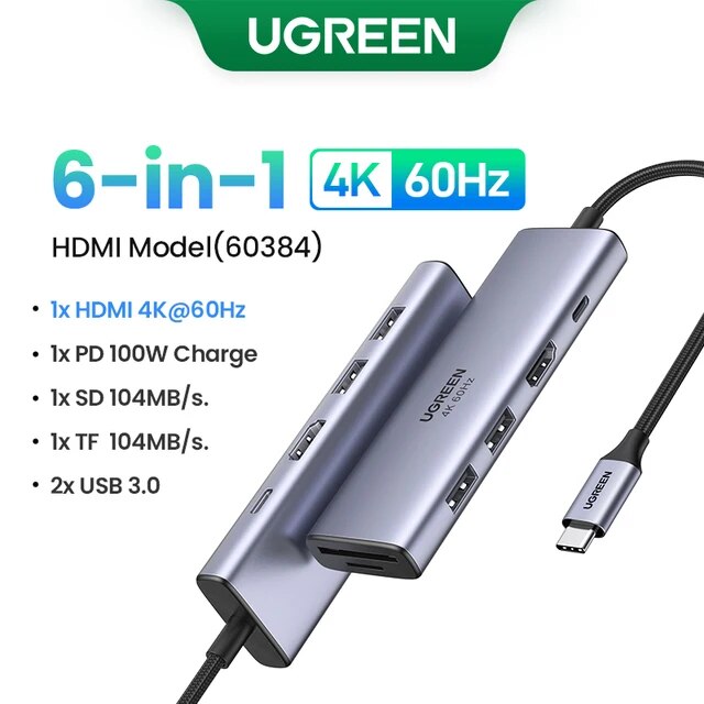 Ugreen-USBハブC,HDMIアダプター,4k,usb-3.0 100w,macbook pro用アクセサリー,タイプc USB-C,3.1｜itemselect｜05