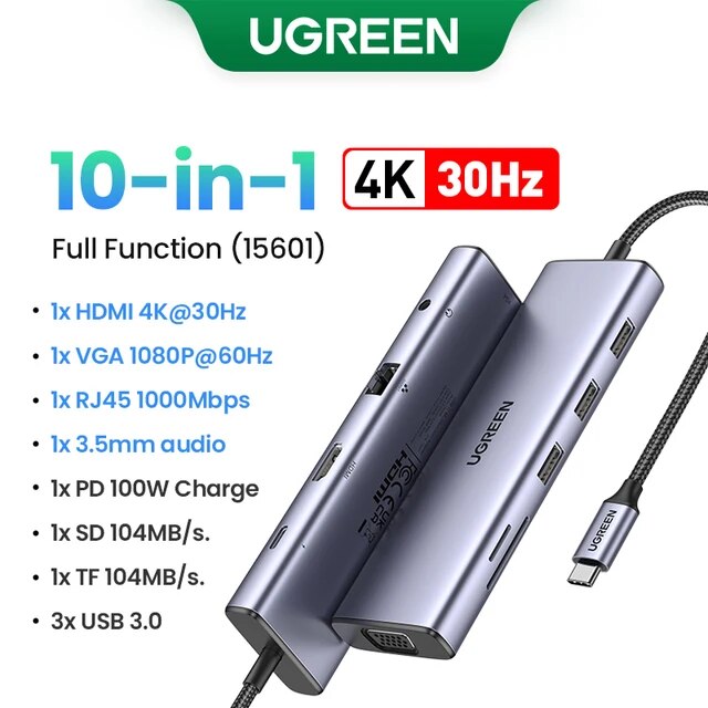 Ugreen-USBハブC,HDMIアダプター,4k,usb-3.0 100w,macbook pro用アクセサリー,タイプc USB-C,3.1｜itemselect｜08