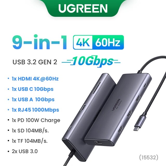 Ugreen-USBハブC,HDMIアダプター,4k,usb-3.0 100w,macbook pro用アクセサリー,タイプc USB-C,3.1｜itemselect｜07