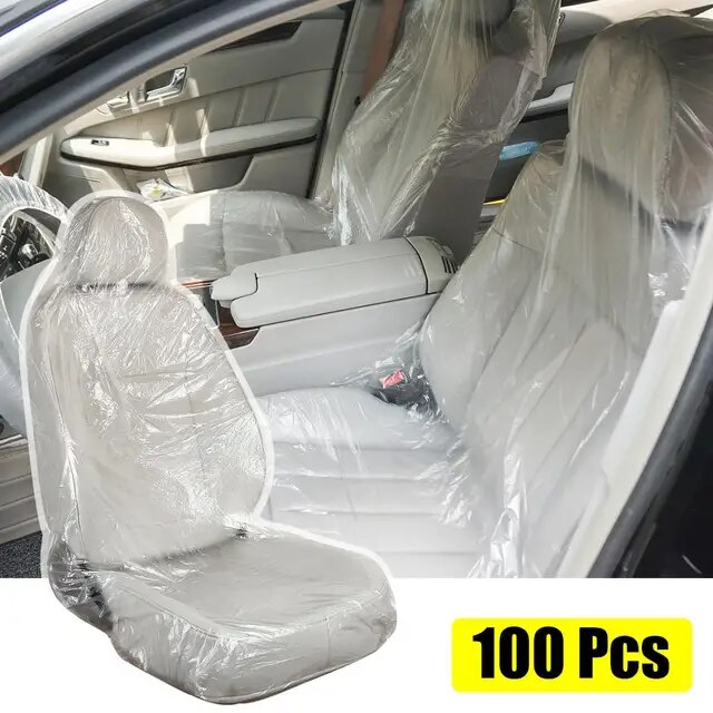 X authaux-使い捨てプラスチックカーシート保護カバー、透明、防塵、ワークショップ、ガレージ、ウィンターアクセサリー、100、200個｜itemselect｜03