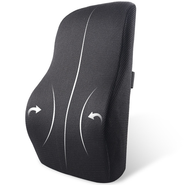 腰椎サポート枕シート付属リムーバブル洗えるカバーと容易にしっかり挿入腰痛黒 1 個｜itemselect｜04
