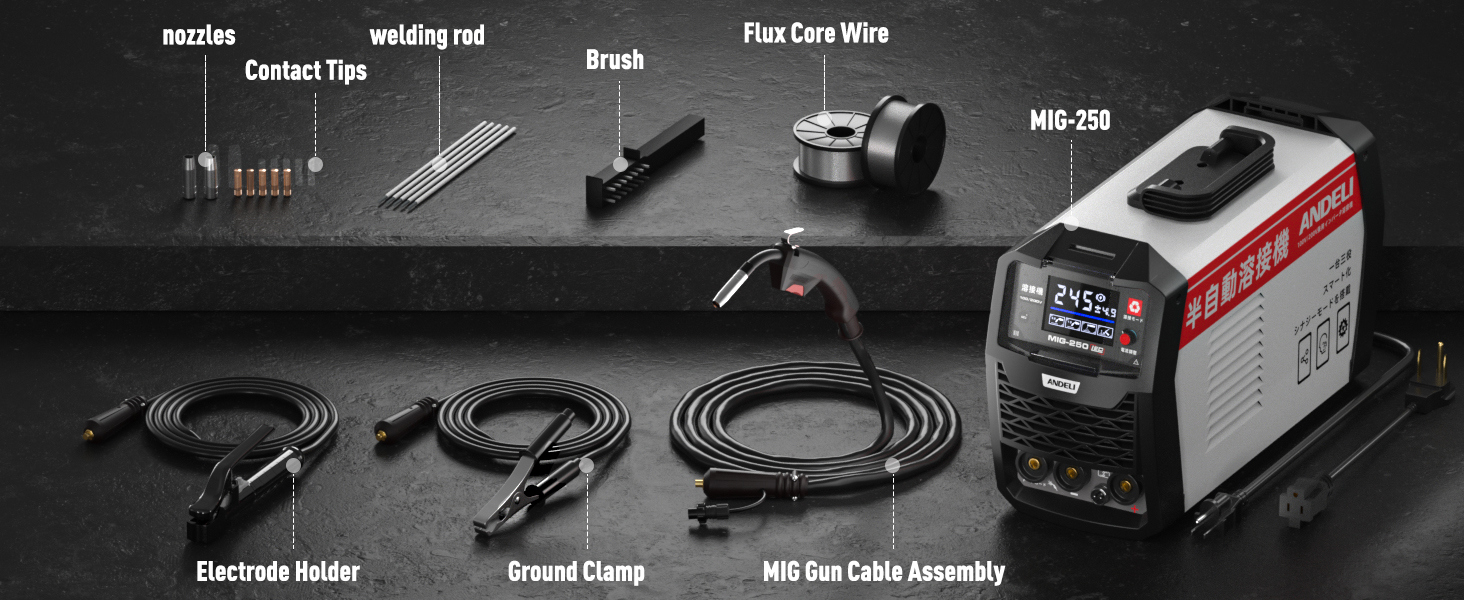 ANDELI 半自動溶接機 120AノンガスMIG/アーク溶接/lift TIG 100V/200V
