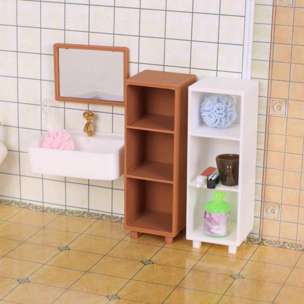 ミニチュアキャビネット ディテール重視 収納棚 3段 ミニチュア家具 ドールハウス本棚 ミニ棚 組み込みやすい 小物収納 仕上がり良好 ドールハウス装飾に適用