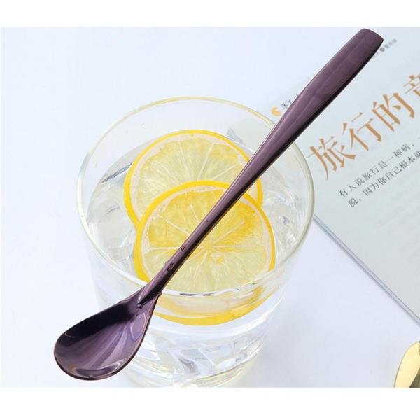 アイスクリームサンデーコーヒー紫のロングハンドルステンレススチール