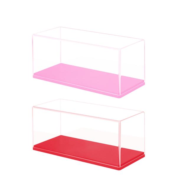透明アクリルモデルカーディスプレイケース 1/43スケール ダイキャストカー用ディスプレイボックス レッド