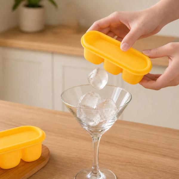 製氷皿 シリコン, 蓋付き製氷機 家庭用, アイスキューブトレー, 長さ13.2cm 幅6.0cm
