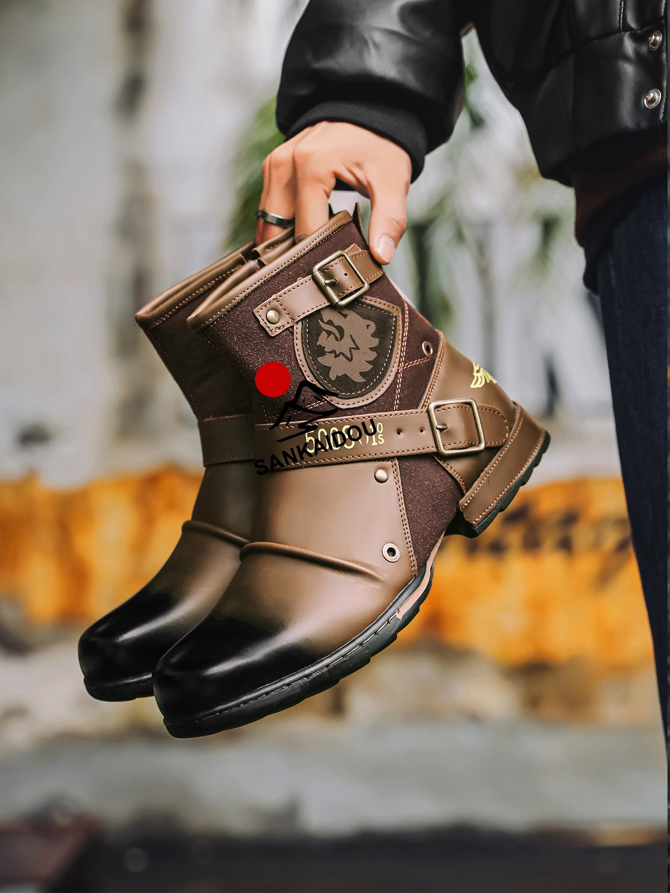 24.5-29cm ショットブーツ メンズ ブーツショートブーツ エンジニア