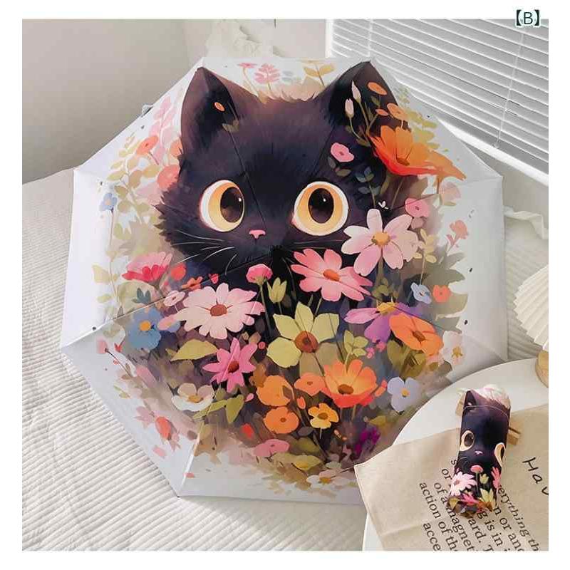 傘 晴雨兼用傘 日傘 折りたたみ傘 ゴッホ 猫柄 アート柄 UVカット