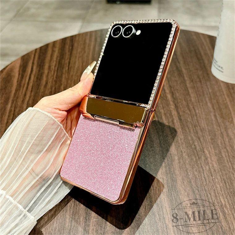 Galaxy Z Flip7 ケース ヒンジ保護 ラインストーン付き ギャラクシー