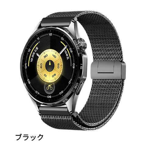 22mm スマートウォッチ用 交換ベルト チタン製 ミラネーゼ マグネット式 クイック着脱 全金属バンド GT6／GT5／GT4／Pro 系 対応 軽量 通気性 おしゃれ メンズの画像