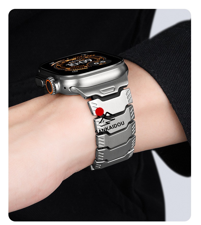 送料無料】Apple Watch Ultraシリーズ対応 チタン合金バンド 磁気