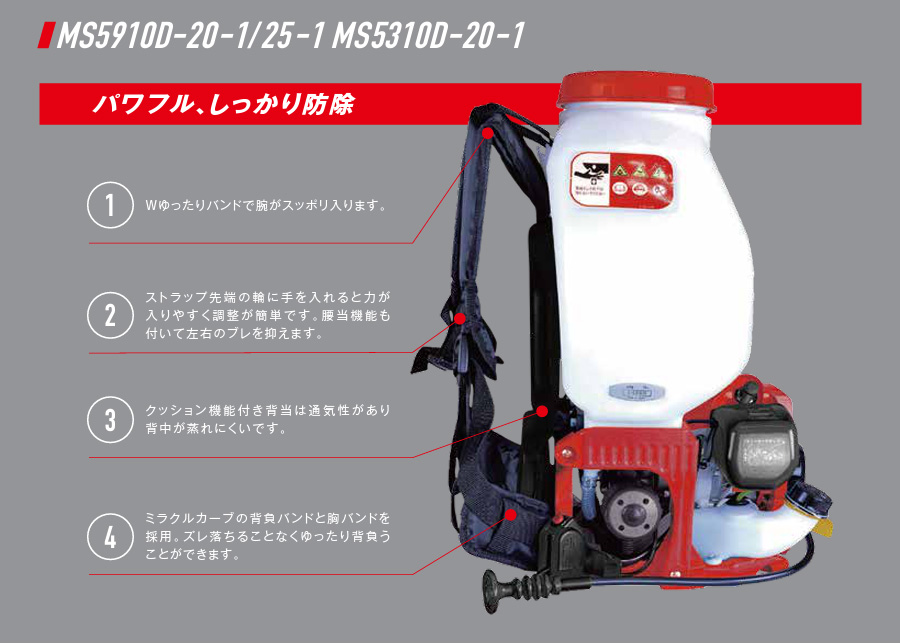 丸山製作所 「在庫あり」 丸山 背負動力噴霧機 MS5910D-25-1 【霧王
