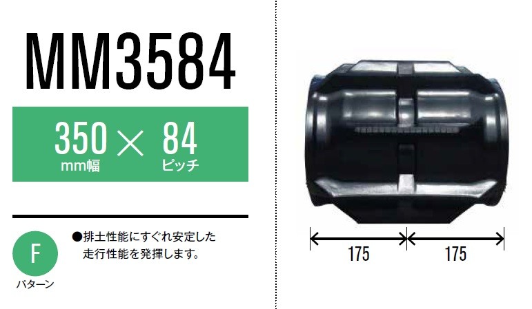 公式東日興産 コンバイン用クローラ 350×84×34(350*84*34) MM358434 [お得な2本セット！] 農業用 