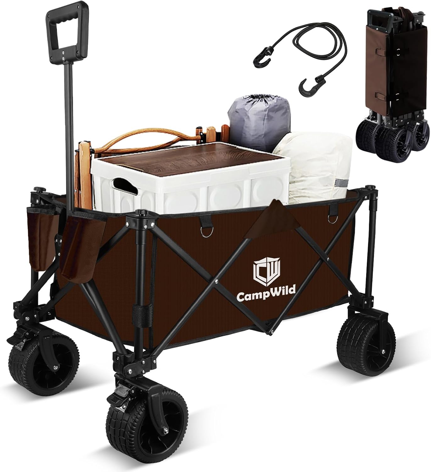 Campwild キャリーワゴン 折りたたみ式キャリーカート アウトドア用