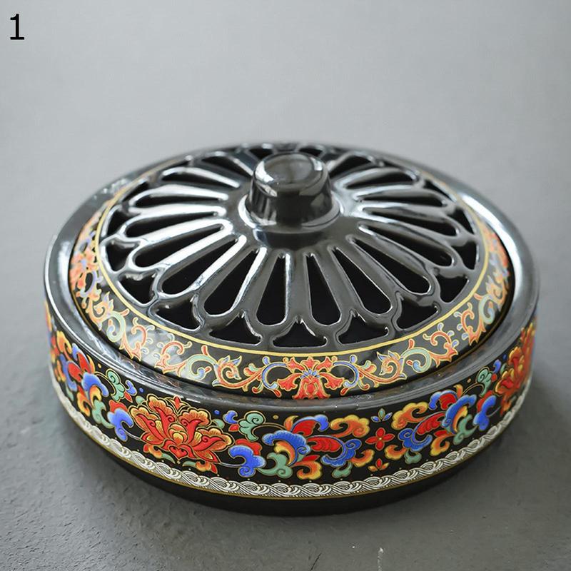 お香立て お香たて 陶器 花柄 蓋付き オシャレ 仏具 スティック/コーン 