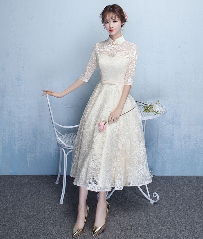 パーティードレス ミモレ丈 ロング 結婚式 レディース ファスナー