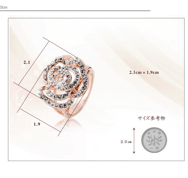 ゴールド バラデザイン リング IUHA 18Kゴールドメッキ Piaget Roseピアジェ ローズ風バラ