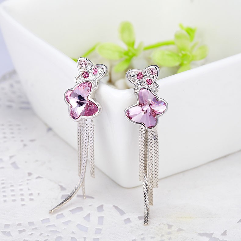 IUHA【蝶の恋物語】バタフライ ピアス スワロフスキー社製クリスタル
