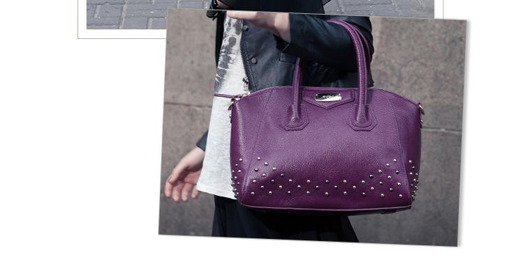 特別セール品】パンクファッション 本革2way スタッズバッグ ボストン