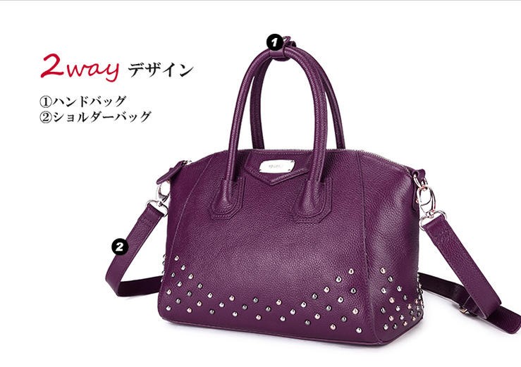 特別セール品】パンクファッション 本革2way スタッズバッグ