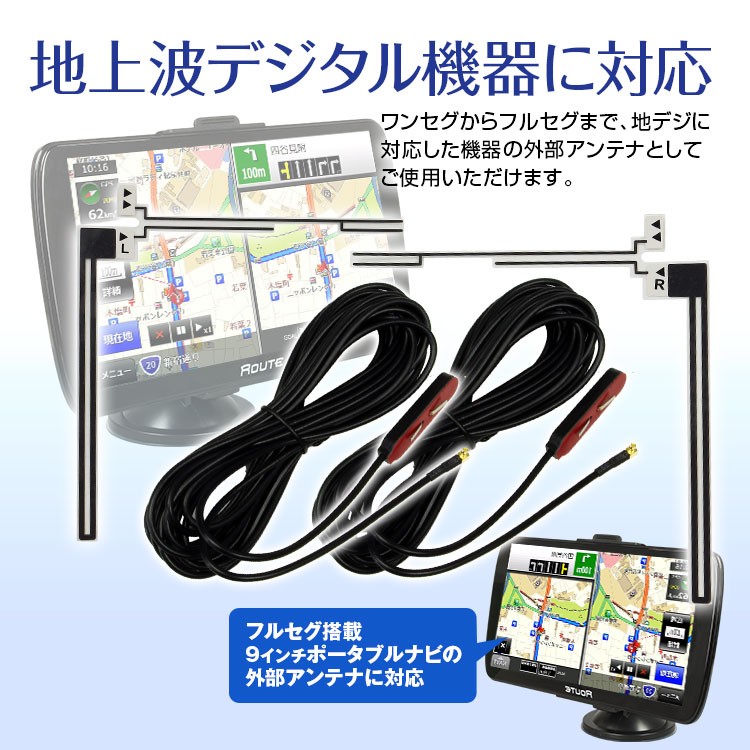 L字型 フィルムアンテナ 地デジ アルパイン Alpine 用 Vie X075b4 対応 ワンセグ フルセグ 高感度 車 受信 評価