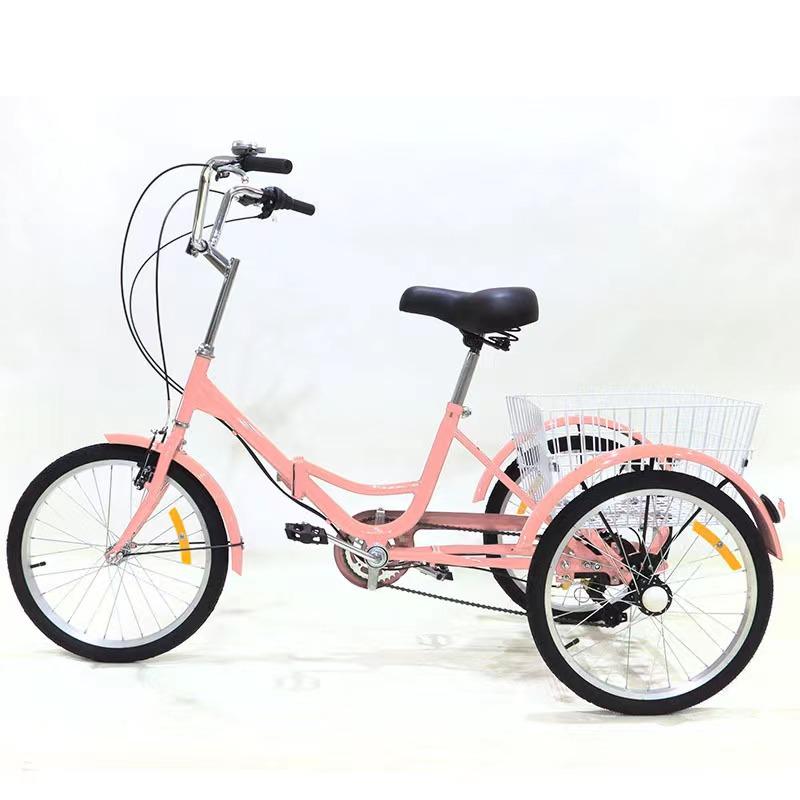 大人用三輪車 24インチ 7スピード 3輪自転車 大人用 三輪自転車 トライク マンパワーペダル 三輪車 男性女性向け 買い物かご付き 