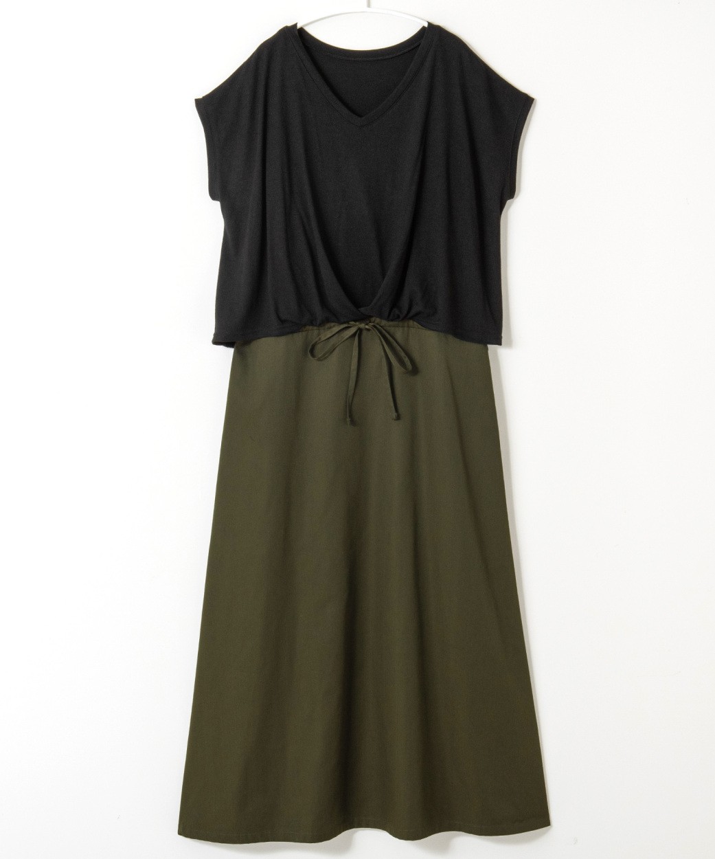 ワンピース ワンピ レディース 40代 50代 体型カバー ドルマン ドッキングワンピース 異素材 21年夏 メール便不可 Op Si Ve1112 Happy急便 レディース店 通販 Yahoo ショッピング