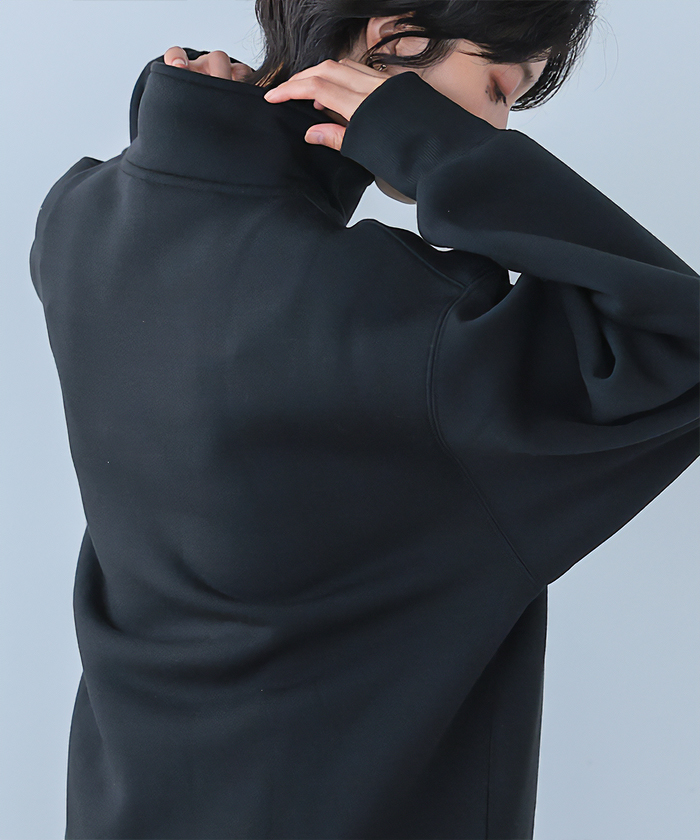 ハーフジップ レディース トップス ハーフZIP ニット プルオーバー トレーナー 起毛 秋 冬 あったか 暖か 大きいサイズ ゆったり 体型カバー 裏起毛】ゆったりサイズハーフジッププルオーバー ［Soiunique