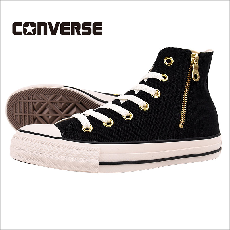 コンバース converse スニーカー レディース 靴 サイドジップ ファスナー  オールスター スタッズパッチ Z HI 31312680 31312682 黒 白 | CONVERSE | 01