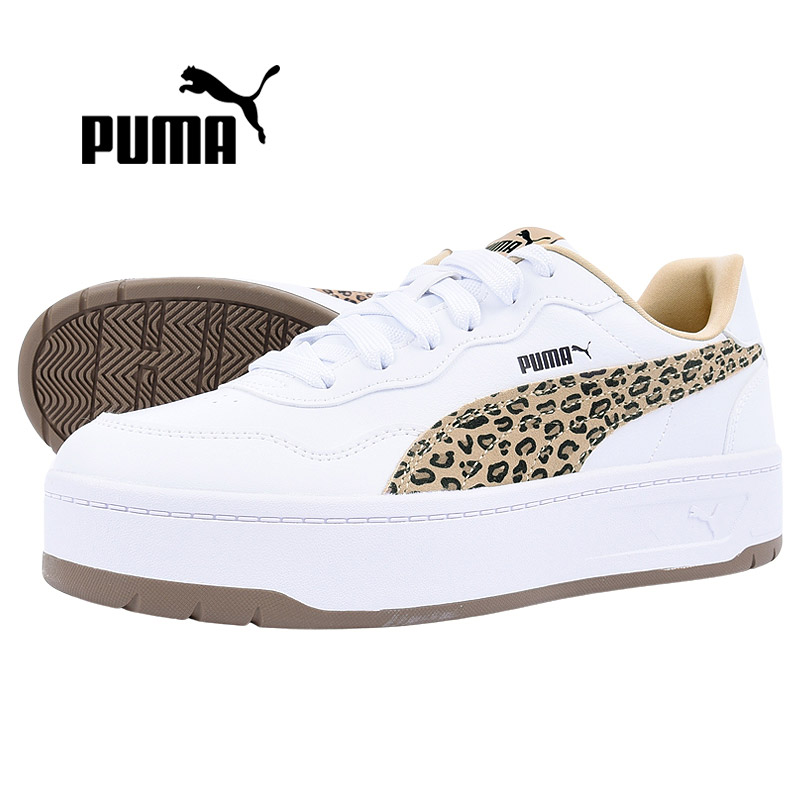 プーマ puma スニーカー レディース カジュアル シューズ 靴 ファッション ストリート ヒョウ柄 コート ラリー スカイ レオ 402492 01 白 | PUMA | 01