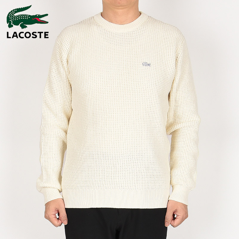 ラコステ lacoste カジュアル トップス ロゴ ニット セーターワッフルニットセーター AH018J-99 050 166 DPC XFJ 灰 白 茶 紺_4