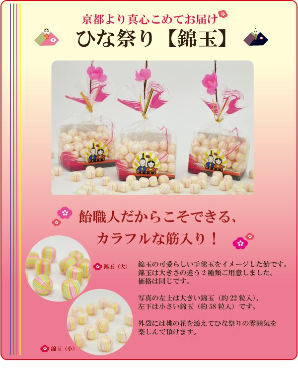 ひな祭り ひなまつり お菓子 プチギフト 錦玉 てまり飴 : b-010 : 京の