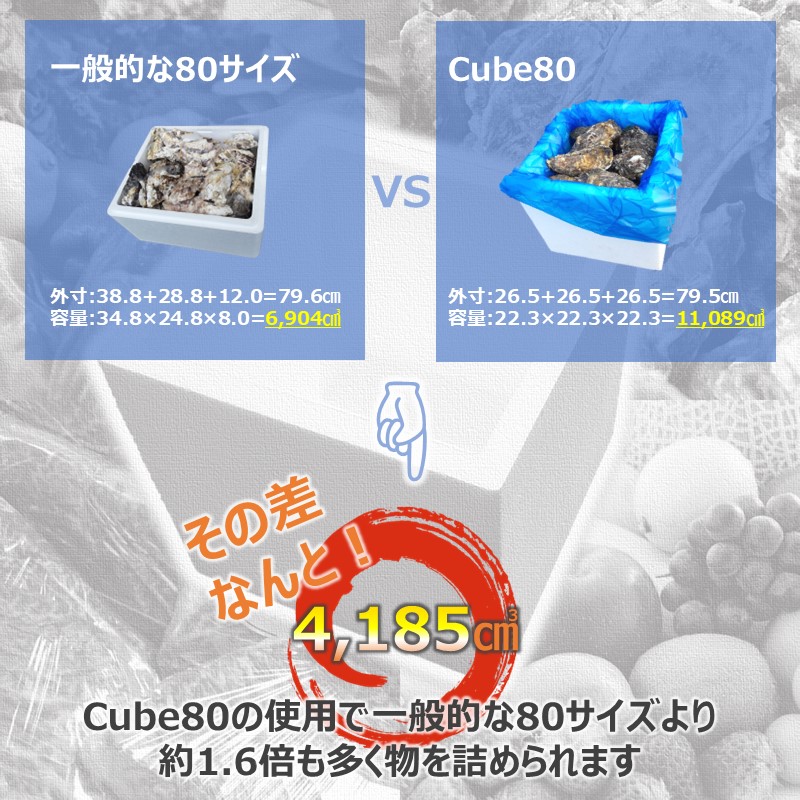 地域限定(関東・東北)】 80サイズ 発送用 発泡スチロール cube80