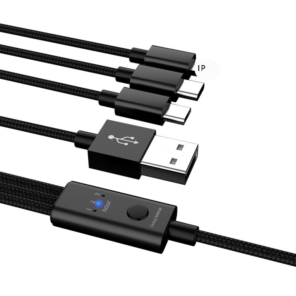 3in1 充電ケーブル 3a 充電器 ケーブル Iphone Type C Type B アンドロイド 急速充電 自動停止 タイマー 1 2m Cable8 5h16 京都いわ松 通販 Yahoo ショッピング