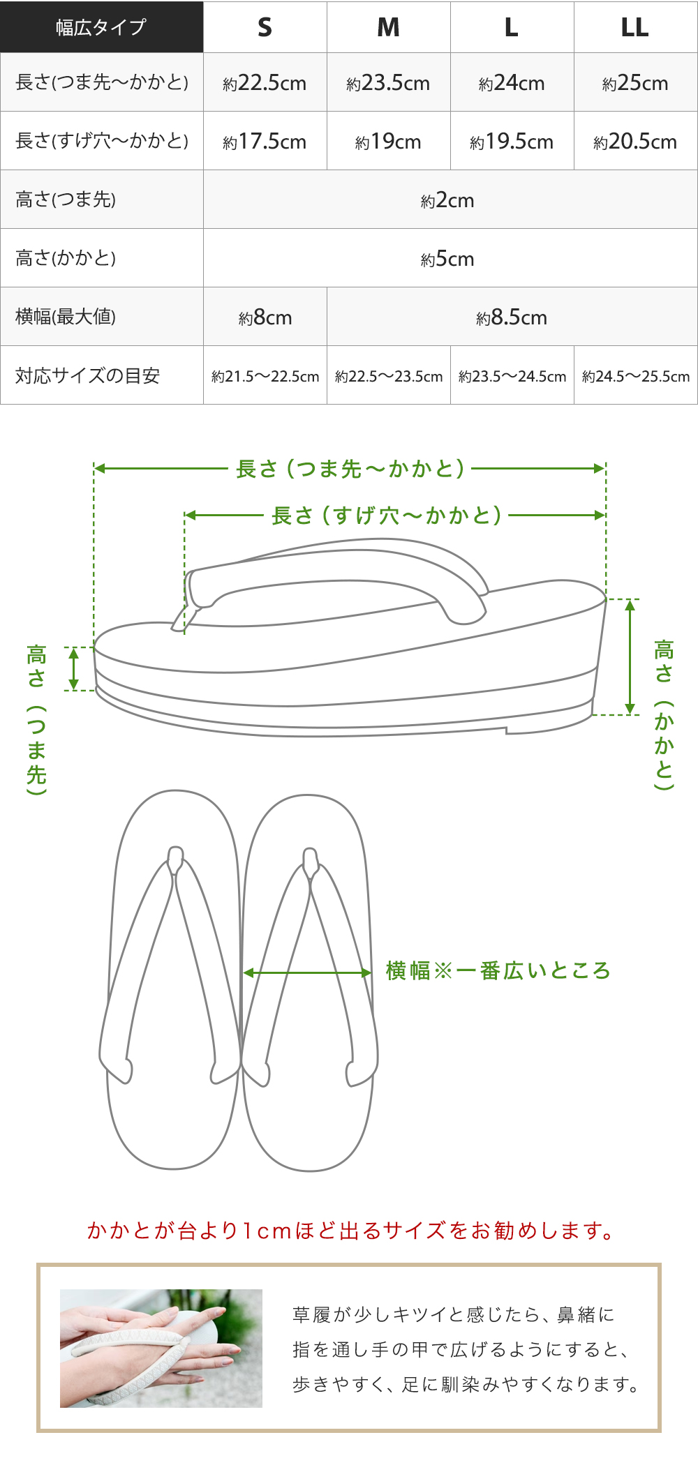 サイズ幅広